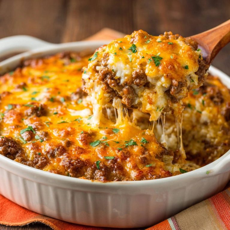 Cheesy Beef & Rice Bake: Never Mushy, Always Comforting